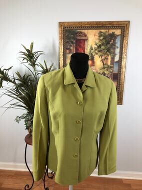 Hartly Westwood Blazer M Women's Green Long Sleeve Executive Office Siren Preppy